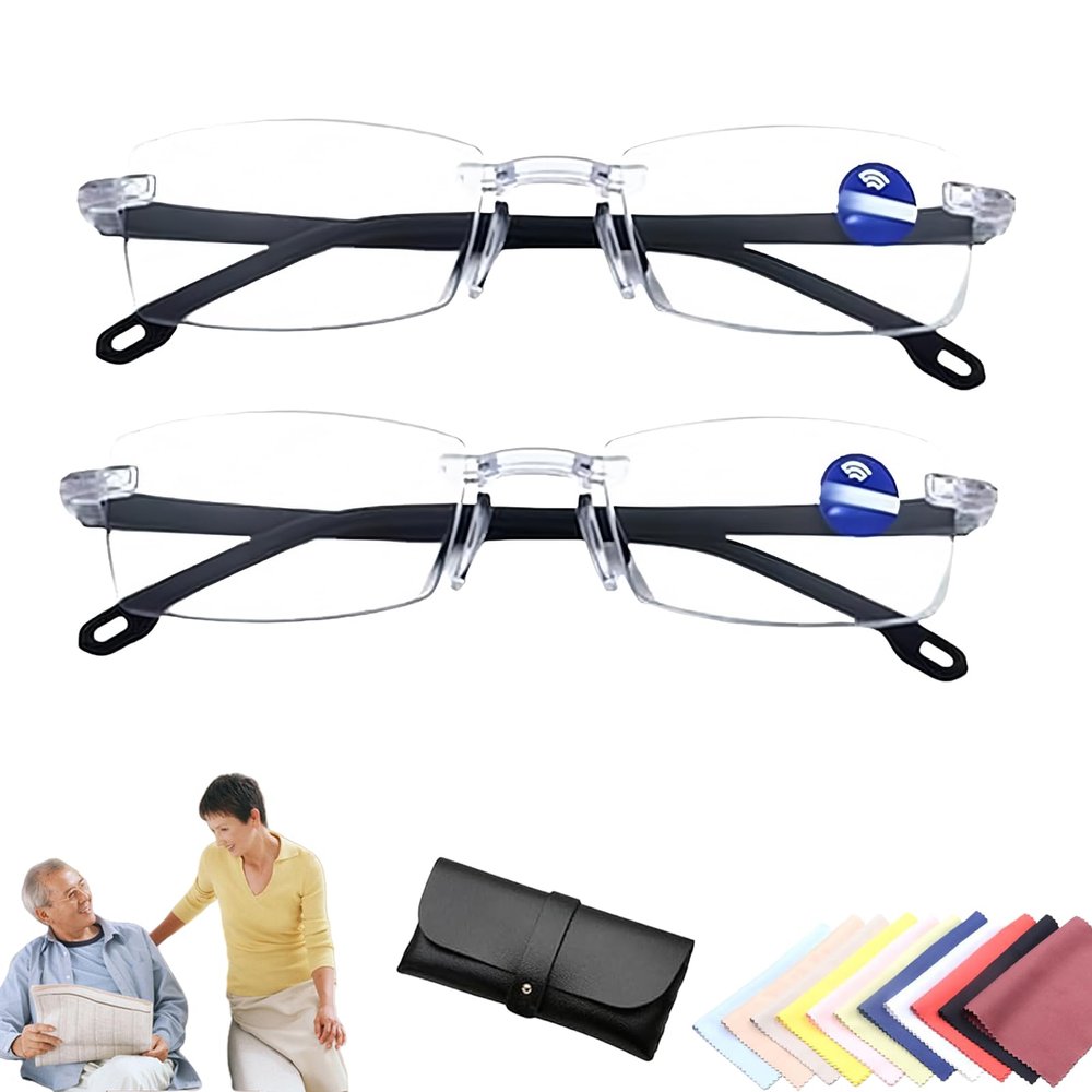 ONWSS Blue Glasses,Automatic Zoom Blue Light Blocking Reading Glasses For Women/Men (2PCS)