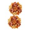 Alipis 2pcs Fall Candle Rings Wreaths with Artificial Pumpkin and Maple Leaf Garland for Thanksgiving Day Table Decor and Front Door Hanging Versatile Autumn Candle Holder Rings for
