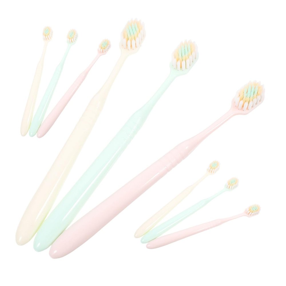 Alipis 9pcs Soft Bristle Toothbrush for Adults Wide Brush Head Household Oral Care Extra Soft Bristles Safe for Travel and Daily Use