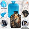 YPPAHHHH 2L Hot Water Bottle with Soft Cover Floral Animal Fox Painting Reusable Hot & Cold Therapy Bag for Pain Relief Menstrual Cramps, Feet Warmth Winter Gift view 3