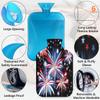 YPPAHHHH 2L Hot Water Bottle with Soft Cover Independense Day Firework USA FlagReusable Hot & Cold Therapy Bag for Pain Relief Menstrual Cramps, Feet Warmth Winter Gift view 3