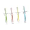 GANAZONO 4pcs Silicone Toothbrush with Suction Standable Base Soft Bristles Training Brush for Gum Relief Safe Chewing Teether in Blue Pink Green Yellow view 1