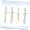GANAZONO 4pcs Silicone Toothbrush with Suction Standable Base Soft Bristles Training Brush for Gum Relief Safe Chewing Teether in Blue Pink Green Yellow view 3