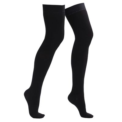 VALICLUD Over Knee Compression Socks Women Wear-resistant Breathable Thigh High Stockings Closed Toe Support for Circulation Leg Fatigue and Varicose Veins Black Xl