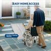 Heavy Duty 600Lb Capacity Aluminum Wheelchair Ramp Portable Folding Threshold Ramp w/Safety Lock & Non-Slip Surface! Lightweight for Car, Door, Steps, Curbs - Mobility Scooter/Walker Access view 2