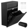 Kritkin Sanitary Napkin Disposal Receptacle Wall Mounted, Commercial Restroom Feminine Hygiene Waste Bin with 100 Black Liner Bags, Metal Tampon Disposal Container for Office, Clinic, Hotel Bathroom view 1