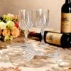 JUSONEY Vintage Plastic Wine Glasses,Crystal Textured Plastic Goblets,Disposable Wine Glasses for Parties,Weddings,Elegant Events(24pcs-Clear) view 4