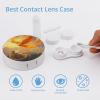 Chinese Phoenixes Contact Lens Case Portable Travel Box Holder with Mirror view 3