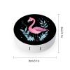 Blue Leaves Flamingo Contact Lens Case Portable Travel Box Holder with Mirror view 2