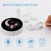 Black Raven Crow Contact Lens Case Portable Travel Box Holder with Mirror view 3