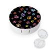 FodPand Pawful Paws Print Contact Lens Case,Compact Portable Circle Contacts Lenses Case with Mirror Tweezers Contacts Lenses Container for Travel Daily Life view 1