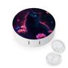 Black Cat Daisy Butterflies Contact Lens Case Portable Travel Box Holder with Mirror view 1