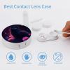 Black Cat Daisy Butterflies Contact Lens Case Portable Travel Box Holder with Mirror view 3