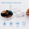 African USA Woman Contact Lens Case Portable Travel Box Holder with Mirror view 3