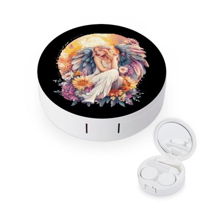 Angelsflowers Contact Lens Case Portable Travel Box Holder with Mirror