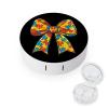 Autism Awareness Bow Contact Lens Case Portable Travel Box Holder with Mirror view 1