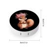 Cute Squirrel with Flowers Contact Lens Case Portable Travel Box Holder with Mirror view 2