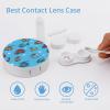 Fire Truck Helicopter Contact Lens Case Portable Travel Box Holder with Mirror view 3