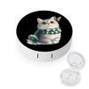 Cat Butterfly Contact Lens Case Portable Travel Box Holder with Mirror view 1