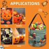 FodPand Chinese Style Mandarin Ducks Halloween Trick Or Treat Bucket, Reusable Goodie Candy Basket, Snack Bag Large Gift Tote Bags with Handles for Gifts Wrapping Party Favors Supplies view 3