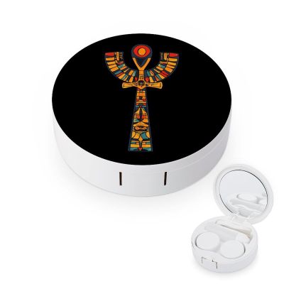 Ankh Egyptian Contact Lens Case Portable Travel Box Holder with Mirror