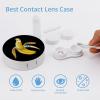 Banana Cockatiel Israel Flag Contact Lens Case Portable Travel Box Holder with Mirror view 3