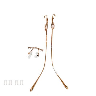 1 Pair Metal Frame Temple Rimless Pure Titanium Glasses Legs and Nose Bridge Eyeglass Eyewear Replacement Arms