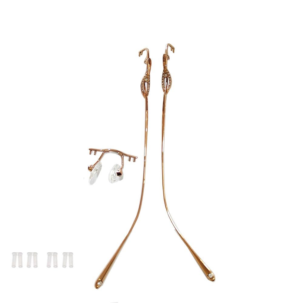 1 Pair Metal Frame Temple Rimless Pure Titanium Glasses Legs and Nose Bridge Eyeglass Eyewear Replacement Arms
