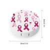 Breast Cancer Awareness Ribbon Contact Lens Case Portable Travel Box Holder with Mirror view 2