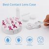 Breast Cancer Awareness Ribbon Contact Lens Case Portable Travel Box Holder with Mirror view 3