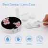 Bow Pigs Contact Lens Case Portable Travel Box Holder with Mirror view 3