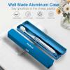 Frekare Toothbrush Travel Case Aluminum, Manual Tooth Brush Holder for Traveling, Portable Toothbrush Container for Bathroom, Camping, Business Trip, School (Blue) view 3
