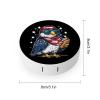 Bald Ea-gles Hotdog U.S Flag 4th Of July Contact Lens Case Portable Travel Box Holder with Mirror view 2