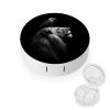 Black And White Lion Bald Ea-gles Contact Lens Case Portable Travel Box Holder with Mirror view 1