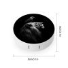 Black And White Lion Bald Ea-gles Contact Lens Case Portable Travel Box Holder with Mirror view 2