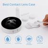 Black And White Lion Bald Ea-gles Contact Lens Case Portable Travel Box Holder with Mirror view 3