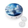 Aircraft Carrier Warship Contact Lens Case Portable Travel Box Holder with Mirror view 1
