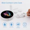 Colorful Ice Hockey Sports Contact Lens Case Portable Travel Box Holder with Mirror view 3