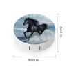 Black Horse Contact Lens Case Portable Travel Box Holder with Mirror view 2