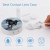 Black Horse Contact Lens Case Portable Travel Box Holder with Mirror view 3