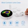 Brazil Flag Map Contact Lens Case Portable Travel Box Holder with Mirror view 3