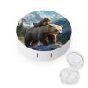 Bear Mama Wild Anima Contact Lens Case Portable Travel Box Holder with Mirror view 1