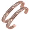 BioMag Copper Bracelet & Ring for Women, 99.99% Pure Copper Magnetic Bracelet Lymphatic Drainage Rings with 3500 Gauss Magnets, Adjustable & Flower Pattern (Copper-C-2PCS) view 1