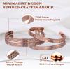 BioMag Copper Bracelet & Ring for Women, 99.99% Pure Copper Magnetic Bracelet Lymphatic Drainage Rings with 3500 Gauss Magnets, Adjustable & Flower Pattern (Copper-C-2PCS) view 3