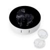 Black Arabian Horse Contact Lens Case Portable Travel Box Holder with Mirror view 1