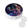 Colorful Astronaut Planet Contact Lens Case Portable Travel Box Holder with Mirror view 1