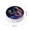Colorful Astronaut Planet Contact Lens Case Portable Travel Box Holder with Mirror view 2