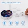 Colorful Astronaut Planet Contact Lens Case Portable Travel Box Holder with Mirror view 3