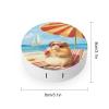 Cute Guinea Pigs Beach Contact Lens Case Portable Travel Box Holder with Mirror view 2