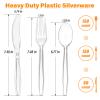 SIUQ 360 Count Heavy Duty Clear Plastic Silverware,Plastic Cutlery Set view 3